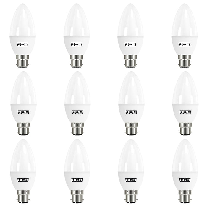 JCB S10976 B22 BC Candle LED Bulb Opal 3W 250lm Warm White 3000K (12 Pack) - westbasedirect.com