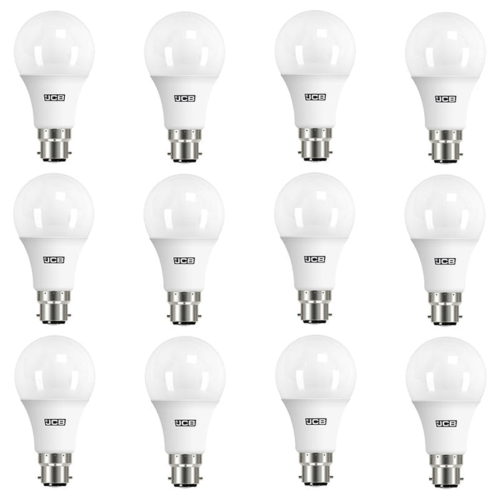 JCB S12505 B22 BC GLS LED Bulb Opal 8.5W 806lm Cool White 4000K (12 Pack) - westbasedirect.com