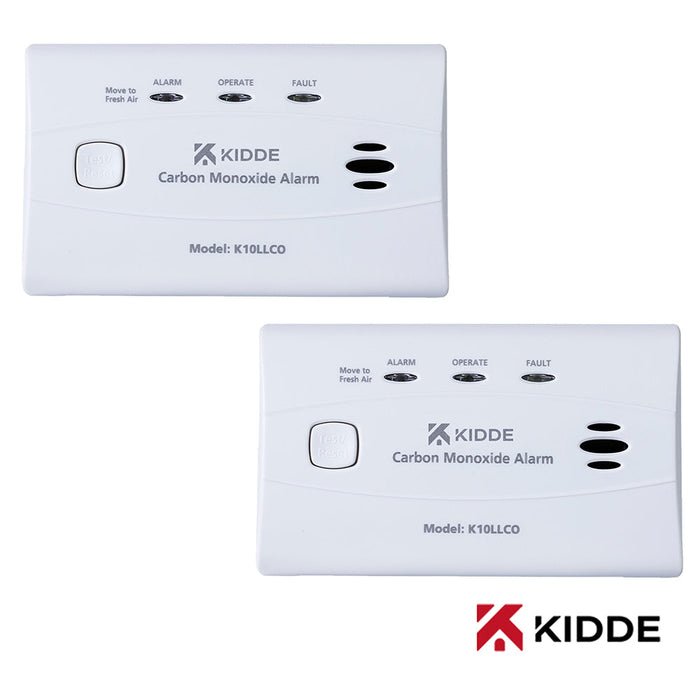 Kidde K10LLCO Battery Powered Carbon Monoxide Alarm 10 Year Sealed-In Battery (Twin Pack) - westbasedirect.com