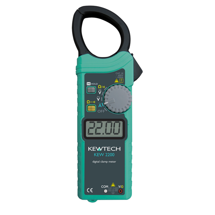 Kewtech KEW2200 Ultra Slim 1000A Digital AC Clamp Meter - westbasedirect.com