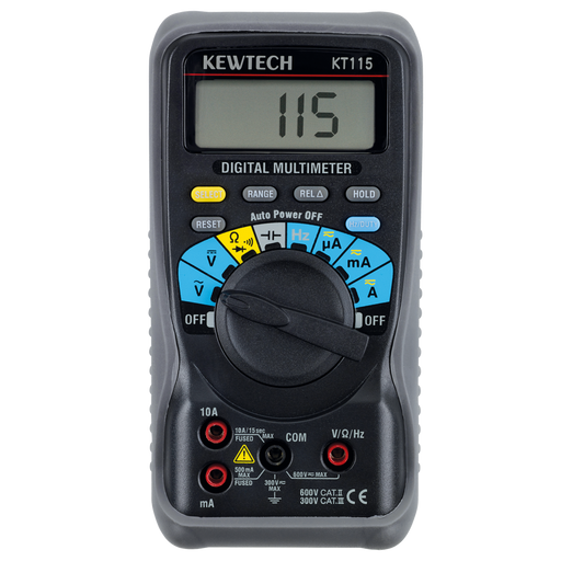 Kewtech KT115 Digital 600V & 10A AC/DC Multimeter - westbasedirect.com