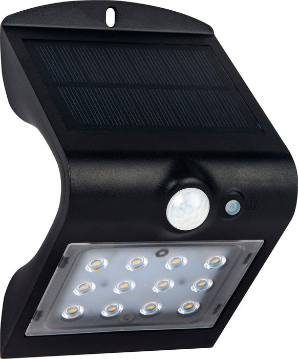 Luceco LEXS22B40 Solar Guardian Wall Light with PIR Sensor Black IP65 1.5W 220lm 4000K Standard - westbasedirect.com