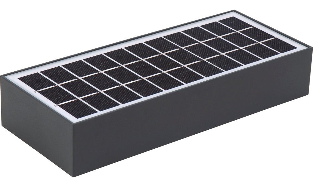 Luceco LEXSBR80G30 Decorative Solar Brick Light with PIR Sensor Slate Grey IP54 6W 800lm 3000K - westbasedirect.com