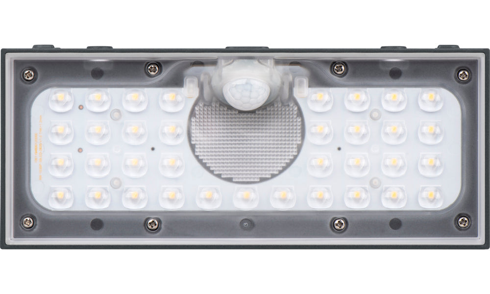 Luceco LEXSBR80G30 Decorative Solar Brick Light with PIR Sensor Slate Grey IP54 6W 800lm 3000K - westbasedirect.com