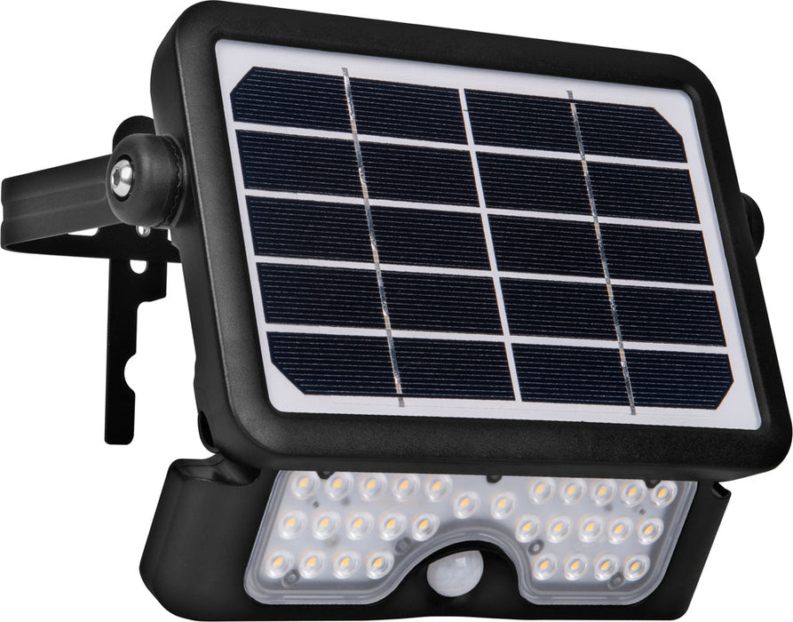 Luceco LEXSF6B40 Solar Guardian Floodlight with PIR Sensor Black IP65 5W 550lm 4000K - westbasedirect.com