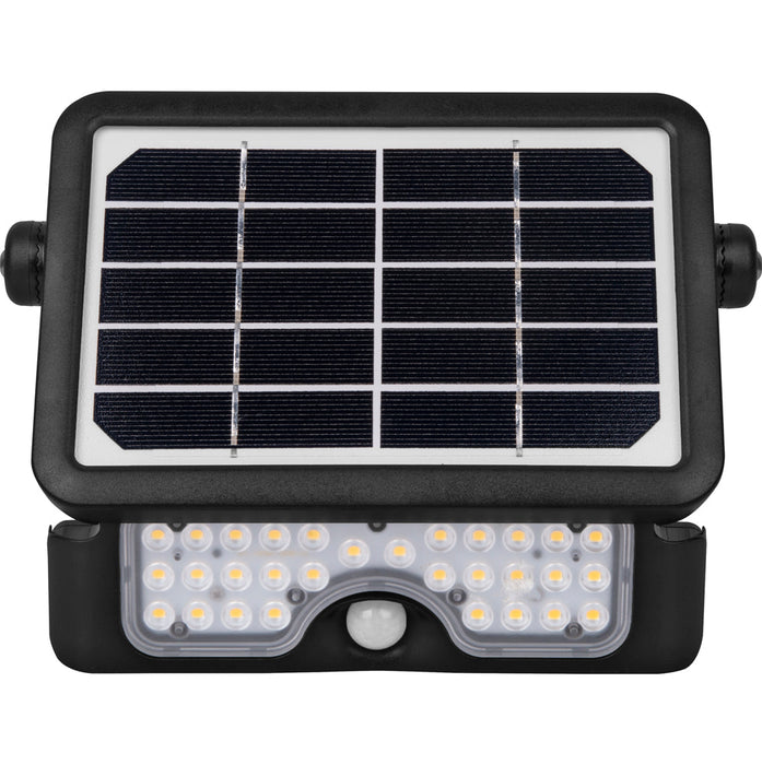 Luceco LEXSF6B40 Solar Guardian Floodlight with PIR Sensor Black IP65 5W 550lm 4000K - westbasedirect.com