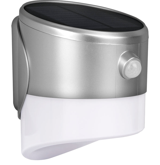 Luceco LEXSL20G40 Solar Guardian Wall Lantern with PIR Sensor Grey IP44 200lm 2W 4000K Standard - westbasedirect.com