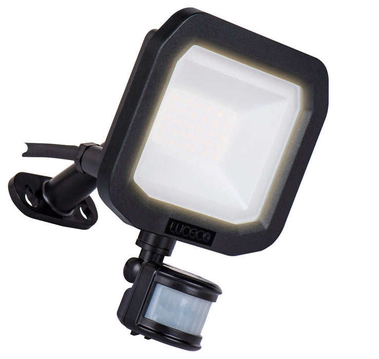 Luceco LFSP20B130 20W 2200lm 3000K IP65 Castra Security Floodlight with PIR Black - westbasedirect.com