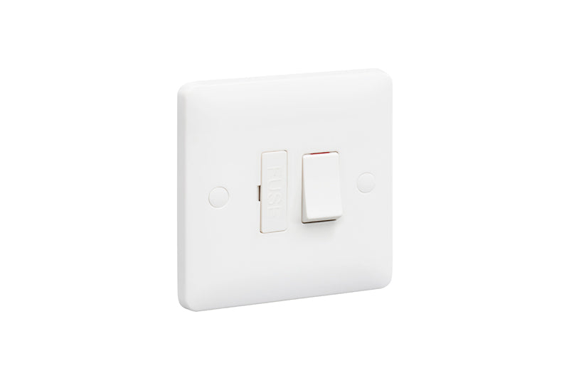 MK Base MB1040WHI White Moulded 1G 13A Switched Fused Spur Unit - westbasedirect.com