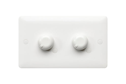 MK Base MB1524WHI White Moulded 2G LED 6-100W Trailing Edge Dimmer - westbasedirect.com