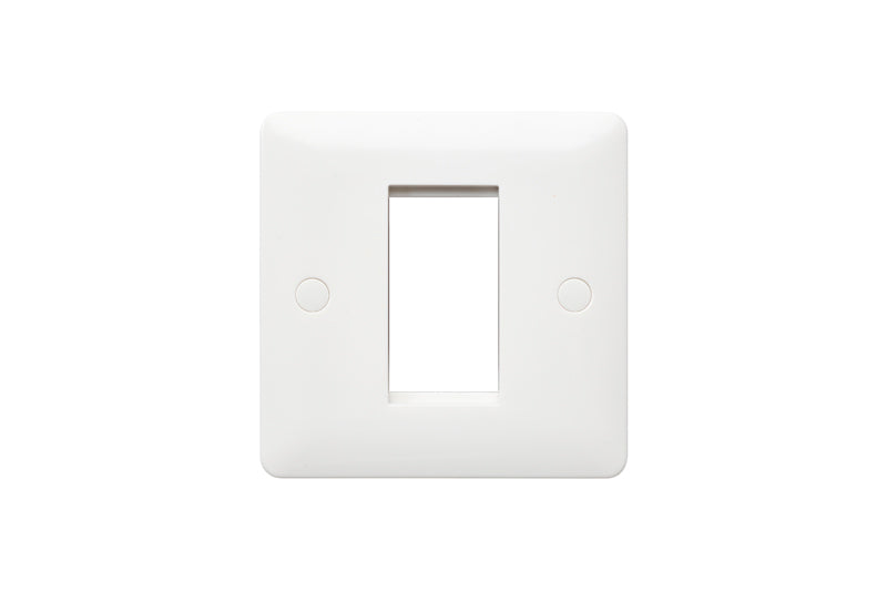 MK Base MB181WHI White Moulded 1G Euro Modular Front Plate - westbasedirect.com