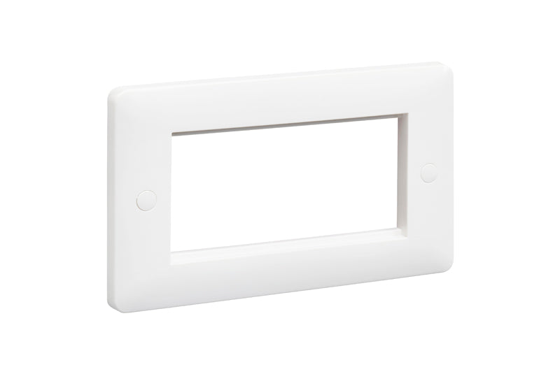 MK Base MB184WHI White Moulded 4G Euro Modular Front Plate - westbasedirect.com
