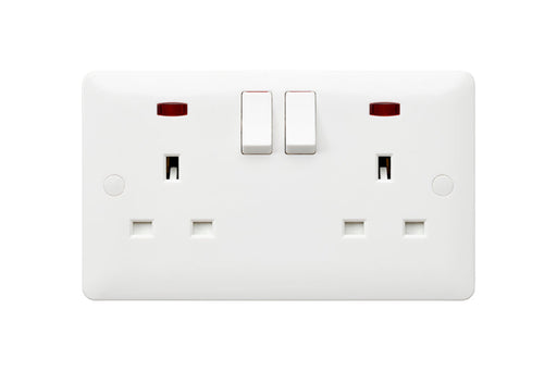 MK Base MB2647WHI White Moulded 13A 2G SP Switched Socket + Neon - westbasedirect.com
