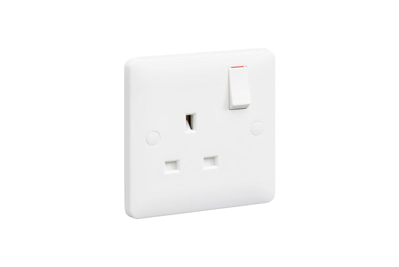 MK Base MB2757WHI White Moulded 13A 1G SP Switched Socket - westbasedirect.com