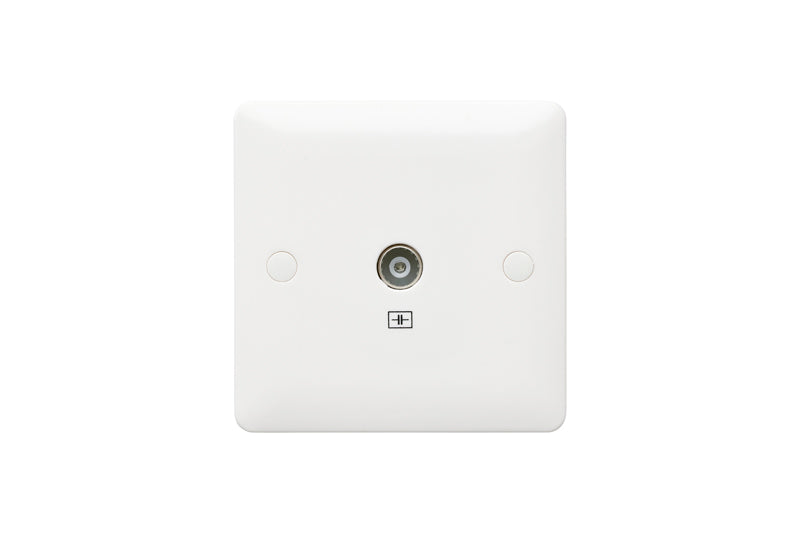 MK Base MB3522WHI White Moulded 1G Single TV Socket Outlet (Isolated) - westbasedirect.com