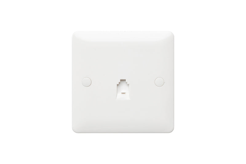 MK Base MB417WHI White Moulded 1G Single RJ11 Telephone Socket - westbasedirect.com