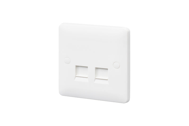 MK Base MB429WHI White Moulded 1G Double RJ45 Cat6 Data Socket - westbasedirect.com