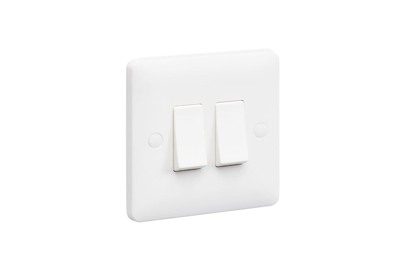 MK Base MB4862WHI White Moulded 10AX 2G 2-Way Switch - westbasedirect.com