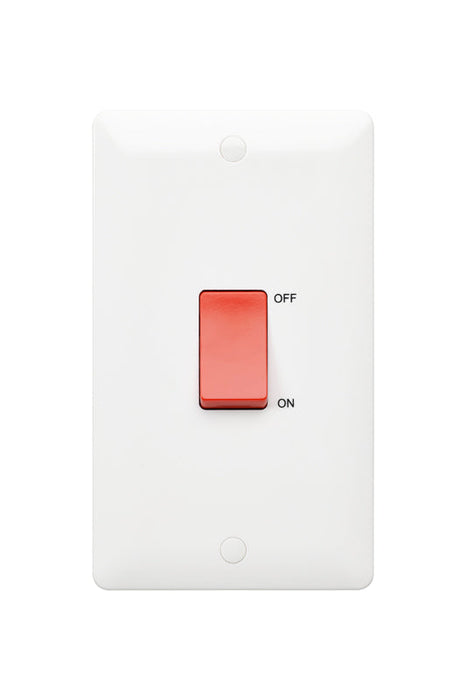 MK Base MB5215WHI White Moulded 45A 2G DP Switch (Large) - westbasedirect.com