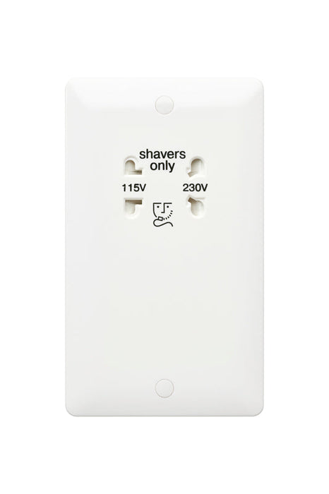 MK Base MB701WHI White Moulded 115/230V Dual Voltage Shaver Socket - westbasedirect.com