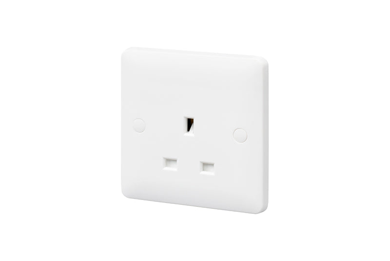 MK Base MB780WHI White Moulded 13A 1G Unswitched Socket - westbasedirect.com