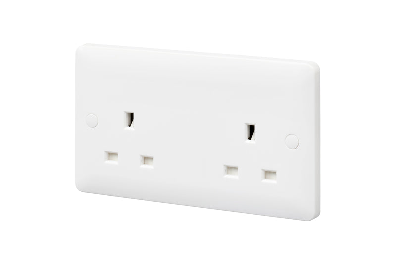 MK Base MB781WHI White Moulded 13A 2G Unswitched Socket - westbasedirect.com