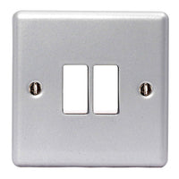 BG MC542 Metal Clad 20A 16AX 2 Way Double Light Switch