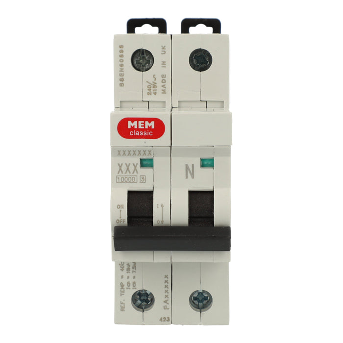 MEM Eaton MBH101N Memshield 2 1A 10kA Type B SPSN MCB