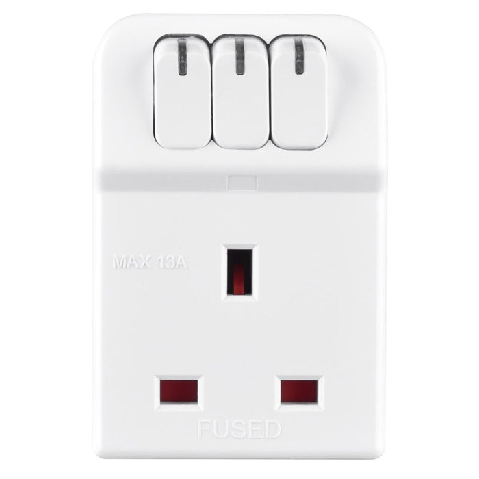 Masterplug MSWG3 3 Socket 13A Fused Switched Multi-Socket Adaptor - westbasedirect.com
