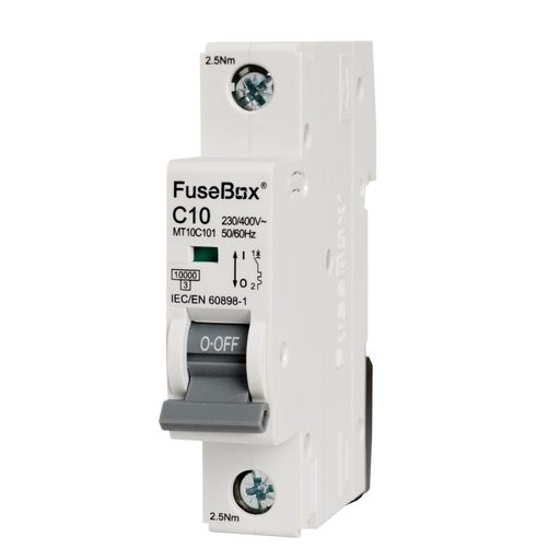 FuseBox MT10C101 10A 1P C Curve 10kA MCB - westbasedirect.com