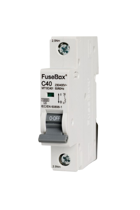FuseBox MT10C401 40A 1P C Curve 10kA MCB - westbasedirect.com