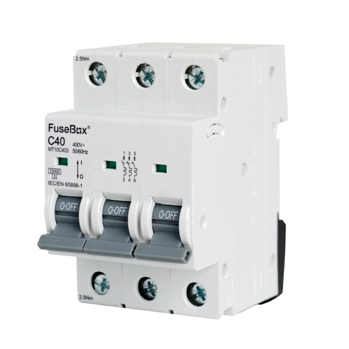 FuseBox MT10C403 40A 3P C Curve 10kA MCB - westbasedirect.com