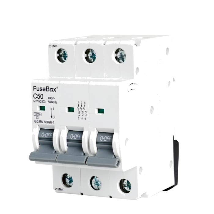 FuseBox MT10C503 50A 3P C Curve 10kA MCB - westbasedirect.com