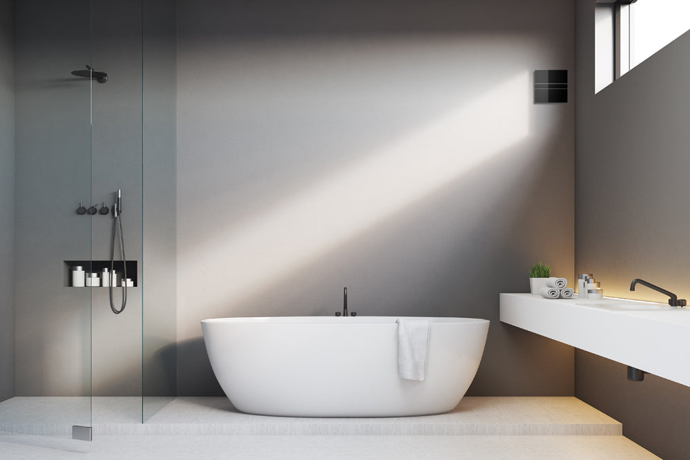 Velair EVEMAG100T003 Mela Air Glass Extractor Fan Timer 100mm Black - westbasedirect.com