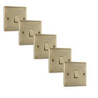 BG NAB12x5 Nexus Metal 20A 16AX 2 Way Single Light Switch - Antique Brass (5 Pack)