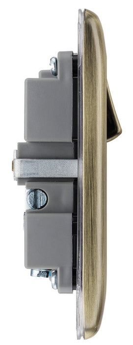 BG NAB21U2B Nexus Metal Single Socket + 2x USB /Black Insert - Antique Brass - westbasedirect.com