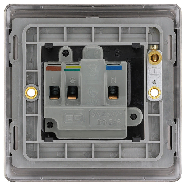 BG NAB29B Nexus Metal Unswitched Round Pin Socket 5A - Black Insert - Antique Brass - westbasedirect.com