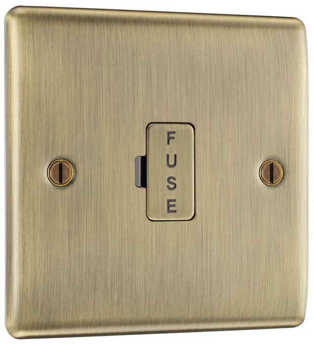 BG NAB54 Nexus Metal Unswitched Spur 13A - Antique Brass - westbasedirect.com