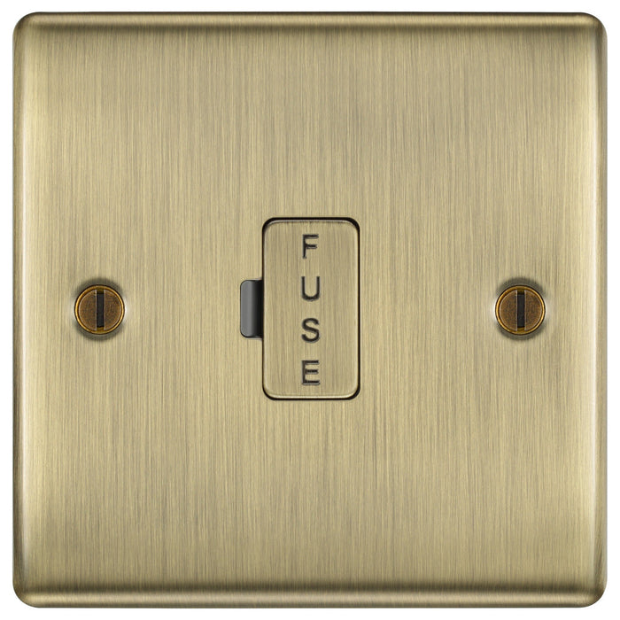 BG NAB54 Nexus Metal Unswitched Spur 13A - Antique Brass - westbasedirect.com