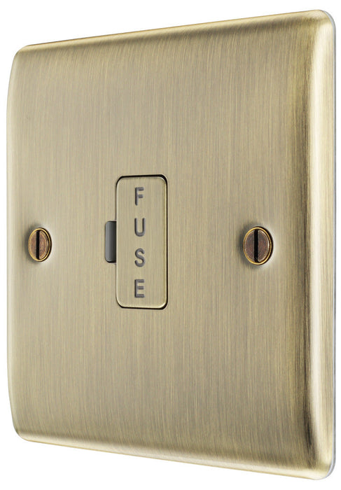 BG NAB54 Nexus Metal Unswitched Spur 13A - Antique Brass - westbasedirect.com