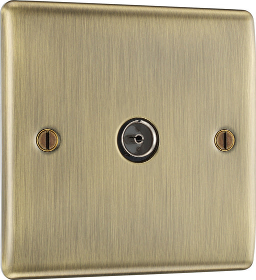 BG NAB60 Nexus Metal TV Aerial Socket - Antique Brass - westbasedirect.com