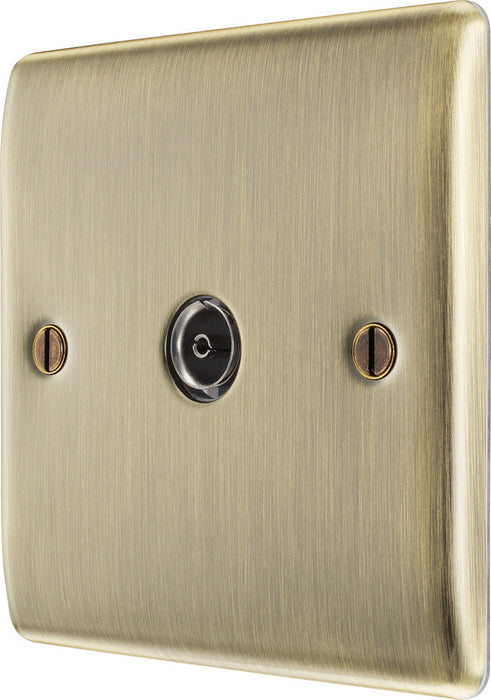 BG NAB60 Nexus Metal TV Aerial Socket - Antique Brass - westbasedirect.com