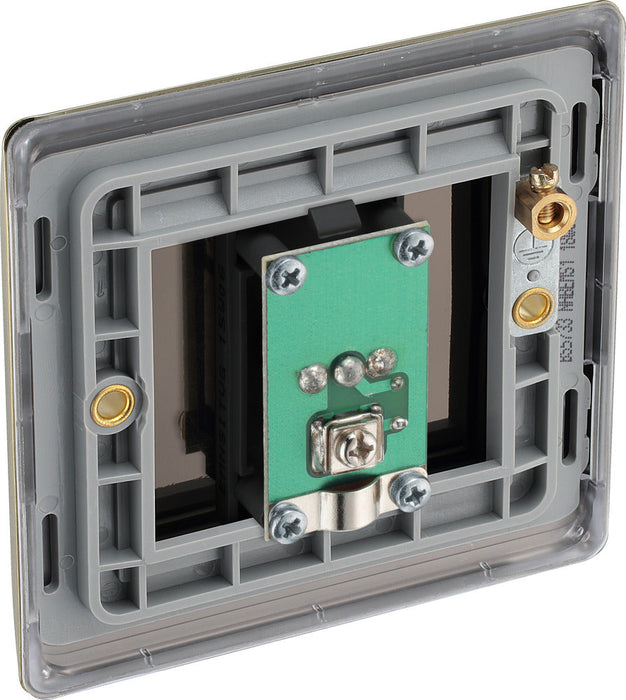 BG NAB62 Nexus Metal Isolated TV Aerial Socket - Black Insert - Antique Brass - westbasedirect.com
