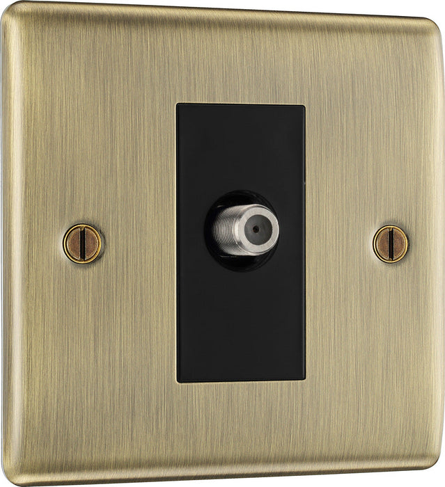 BG NAB64 Nexus Metal 1 Gang Satellite Socket - Antique Brass - westbasedirect.com