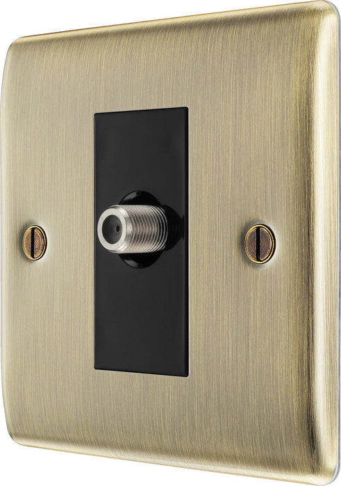 BG NAB64 Nexus Metal 1 Gang Satellite Socket - Antique Brass - westbasedirect.com