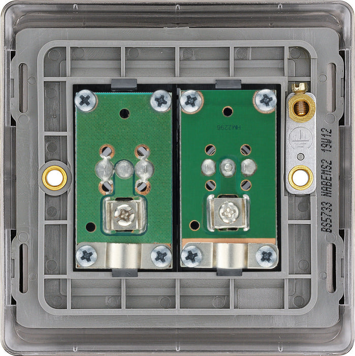 BG NAB66 Nexus Metal Diplex TV/FM Socket - Black Insert - Antique Brass - westbasedirect.com