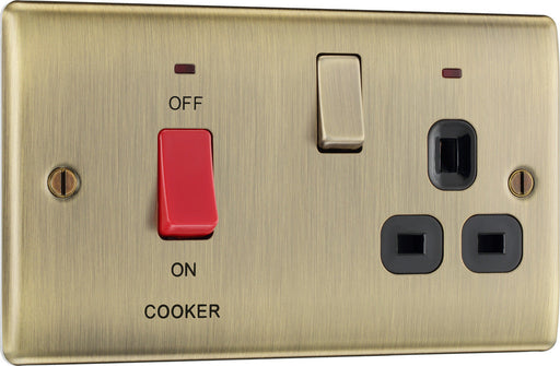 BG NAB70B Nexus Metal DP Cooker +Socket+Neon /Black - Antique Brass - westbasedirect.com