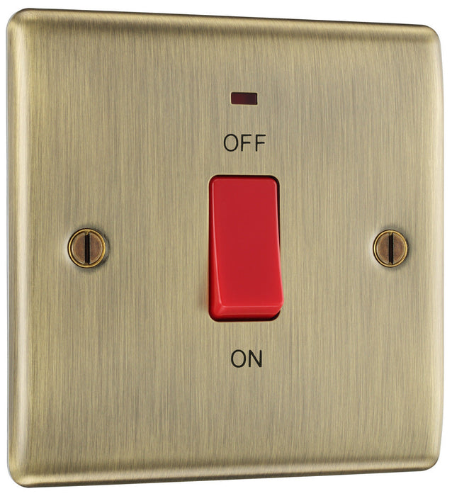 BG NAB74 Nexus Metal 45A DP Single Plate + Neon - Antique Brass - westbasedirect.com