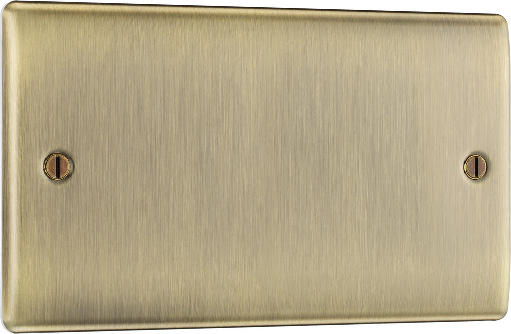 BG NAB95 Nexus Metal Double Blanking Plate - Antique Brass - westbasedirect.com