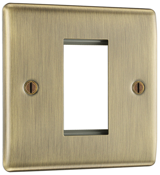 BG NABEMS1 Nexus Metal Single Euro Module Faceplate - Antique Brass - westbasedirect.com